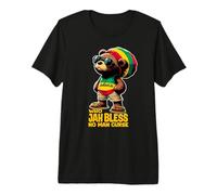 Jamaica Ourson Rasta Mignon Jah Bless Reggae Roots T-Shirt Haut de Gamme