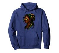 Jamaican Afro Black Woman Jamaica Flag Girl Messy Chignon Pride Sweat à Capuche