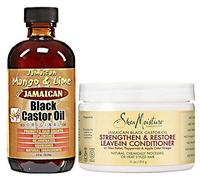Jamaican Mango Black Castor Oil Original 4oz with Shea Moisture Jamacian Black Castor Oil Leave in Conditioner