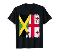 Jamaïque Géorgie Demi Drapeau Jamaïque Racines géorgiennes T-Shirt