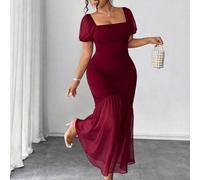 Jamais à court de style, collection d'élégance excentrique (Woe Is Me Vibes)(Esthétique du mercredi) Robe élégante à manches bouffantes en maille noire. Meilleures robes vendues. Robe femme de soirée.