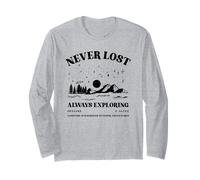 Jamais Perdu, Toujours en Train d'explorer Hors Ligne et en Vie (Nature Graphic) Manche Longue