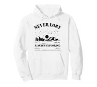 Jamais Perdu, Toujours en Train d'explorer Hors Ligne et en Vie (Nature Graphic) Sweat à Capuche