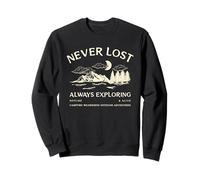 Jamais Perdu, Toujours en Train d'explorer Hors Ligne et en Vie (Nature Graphic) Sweatshirt