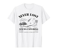 Jamais Perdu, Toujours en Train d'explorer Hors Ligne et en Vie (Nature Graphic) T-Shirt