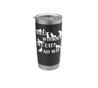Jamais sans chaton et j'adore mes chatons Catlover Gobelet isotherme en acier inoxydable double paroi