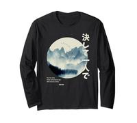 Jamais seul art japonais traditionnel Hiragana Katakana Manche Longue