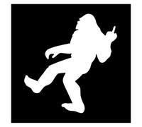 Jamais vu Un Bigfoot, Bitch Autocollant de Voiture Drôle Bigfoot Bigfoot Doigt d'honneur Vinyle imperméable Pièces Automobiles(Silver,20X13.9CM)