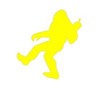 Jamais vu Un Bigfoot, Bitch Autocollant de Voiture Drôle Bigfoot Bigfoot Doigt d'honneur Vinyle imperméable Pièces Automobiles(Yellow,20X13.9CM)