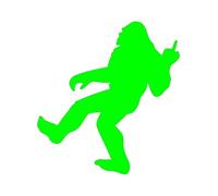 Jamais vu Un Bigfoot, Bitch Autocollant de Voiture Drôle Bigfoot Bigfoot Doigt d'honneur Vinyle imperméable Pièces Automobiles(Green,50X34.7CM)