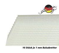 Jamara 231060 Planches Balsa 1 x 100 x 1000 mm - 10 pièces en qualité AAA Bois de balsa, fabriqué en Allemagne