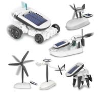 JAMARA 400185 Kit Solaire 6 en 1 pour Enfants à partir de 10 Ans - Jouet Robot - Jouet Technique de Jeu Solaire - 6 modèles possibles : Conduite, Natation, Rotation, électricité Solaire