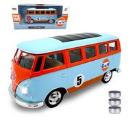 JAMARA 402602 Volkswagen T1 Diecast 1:30 avec Piles Bouton, Jouet de Voiture pour Enfants, modèle de Voiture Miniature, Cadeau pour Enfants, Portes Ouverture/Fermeture manuelles, lumière