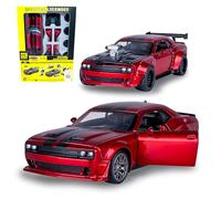 JAMARA 402614 Dodge Challenger SRT Jailbreak Diecast 1:36 2 en 1 - Jouet Miniature pour Enfants, idée Cadeau pour Enfants, Ouverture/Fermeture Manuelle, Tuning