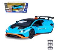 JAMARA 402616 Lamborghini Huracán STO Diecast 1:32 avec Piles Bouton - Jouet Miniature pour Enfants, idée Cadeau, Portes Ouverture/Fermeture Manuelle