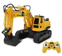 JAMARA 406310 - Excavatrice S-Matic - 2,4 GHz - pour Enfants - Pelle à Jouets - Télécommandée - Entraînement à chenilles - Multijoueur - À partir de 6 Ans - Rotation à 360° - Jaune