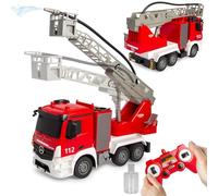 Jamara 407300 Camion de Pompiers Mercedes-Benz Antos 1:26 2,4GHz avec Échelle Télescopique et Fonction de Pulvérisation d'eau - Camion radiocommandé, Voiture Jouet Télécommandée pour Enfants