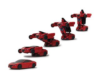 Jamara - 410045 - Radio Commande - Robibot Die Cast - Transformable, Rouge, Echelle 1/32