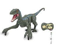 Jamara 410153 Vélociraptor Dinosaure 2,4 GHz - Mouvements Rapides, pièces Mobiles, Pieds Avant sur 2 roulettes, Rugissement réaliste de Dinosaure, lumière dans la Gorge, Mode démo Vert