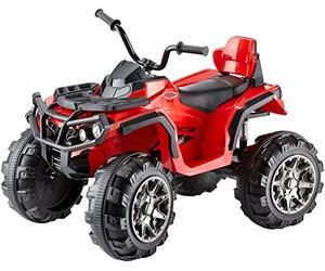 Jamara 460249 Quad Protector Rouge 12V, Batterie pour Moteurs Puissants de 12V et 12V pour Fahrzeit Long, Litre turbo à 2 Vitesses, Roues Anti-Crevaison en Caoutchouc Ultra-Adhérentes