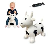 Jamara 460318 - Animal Sauteur Vache avec Pompe - Favorise Le Sens De L‘Équilibre, Oreilles d‘Animaux comme Support, résistant, Entretien Facile