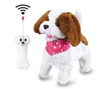 Jamara 460340 460340-RC Plush White/Brown 27MHz-Soft Fur, Snout, Moves The Head,