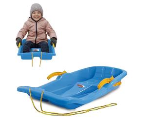 Jamara 460365 460365-Snow Play Bob Karol avec Frein 80 cm de Direction par tirage du Frein à Main Corde à Tirer Aérodynamique Structure Ergonomique en Plastique Robuste 1 kg Bleu