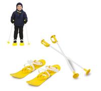 Jamara 460383 Snow Play Funny Carve 1ère étape 42cm jaune - construction aérodynamique, bâtons de ski 60 cm, boucles de fixation sûres / réglables tailles (23 - 28), bâtons de ski 60 cm, rainures antidérapantes