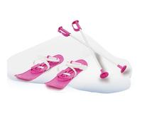 Jamara 460384 Snow Play Funny Carve 1ère étape 42cm rose - construction aérodynamique, bâtons de ski 60 cm, boucles de fixation sûres / réglables tailles (23 - 28), bâtons de ski 60 cm, rainures antidérapantes