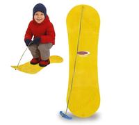 Jamara 460391 Snow Play Snowboard 72cm jaune - construction aérodynamique, cordon de traction avec poignée, surface de glissement extra lisse sur la face inférieure avec patins, surface antidérapante sur la face supérieure