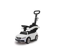 Jamara 460448 - Push-Car Mercedes-Amg C 63 Blanc 3en1 - Dispositif Anti-Bascule, Barre De poussée et de Maintien avec Fonction De Direction, Son, Klaxon, Dossier de Siege, Arceau de Sécurité Latéral