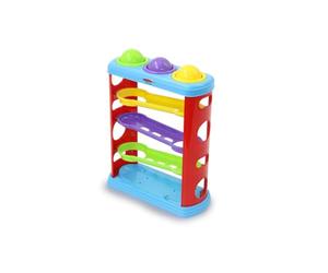 Jamara 460585 - Jeu de Marteau Rolling Balls - Favorise de manière ludique la motricité Fine, Piste à Billes colorée, 3 Boules colorées, en Plastique Robuste, Multicolore