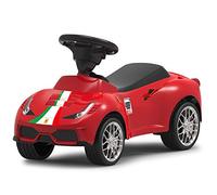 JAMARA 460604 Ferrari 488 GTE - Klaxon sur Le Volant - Aspect fidèle à l'original - Protection Anti-basculement - Siège en Cuir synthétique - Rouge