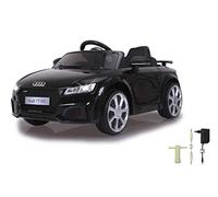 JAMARA 460681 Ride-on Audi TT RS 12 V, démarrage Doux, 2 Vitesses, Anneau en Caoutchouc Ultra adhérent, Port AUX et USB, LED, 2 Moteurs d'entraînement puissants et Batterie pour de Longs trajets
