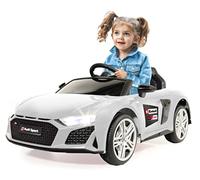 JAMARA 460914 Ride-on Audi R8 Spyder Blanc 18 V Einhell Power X-Change - Li-Solo (sans Batterie ni Chargeur), Voiture électrique pour Enfants avec 2 Moteurs, Volant Sport, Musique, USB, Bluetooth