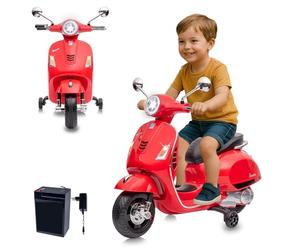 JAMARA 461837 Ride-on Vespa GTS 125 Li-Power Voiture électrique pour Enfants à partir de 3 Ans, idée Cadeau pour garçons et Filles, Roues stabilisatrices, lumière LED
