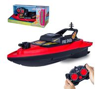 JAMARA 466600 Fire Speed Bateau extincteur 2,4 GHz rouge modèle télécommandé avec fonction pulvérisation, pulvérisation d'eau et télécommande pour enfants