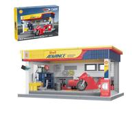 JAMARA CADA 402939 Station de Service Shell 1:30 Bricks, kit Technique composé de 330 Blocs de Construction, Maison modulaire sous Licence comme modèle Urbain, idée Cadeau pour Enfants et
