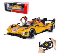 JAMARA Ferrari 402262 499P-N83 1:14 Jaune 2,4 GHz - Voiture télécommandée sous Licence avec Porte Manuelle, modèle de Voiture Jouet pour Enfants