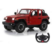 JAMARA Jeep Wrangler 405179 - Porte Manuelle JL 1:14 2,4 GHz - Licence Officielle jusqu'à 1 Heure - Environ 11 km/h - Détails Parfaitement représentés - Intérieur détaillé - Lumière LED