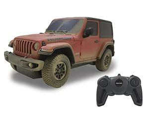 JAMARA Jeep Wrangler Rubicon 1:24 Muddy 2,4 GHz - sous Licence Officielle, jusqu'à 1 Heure de Temps de Conduite à env. 9 km/h - Détails Parfaitement reproduits - Finitions de qualité