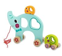 Jamara Kidiwood 460875 Jouet en Bois en Forme d'éléphants 3 pièces pour stimuler la motricité et Les capacités motrices