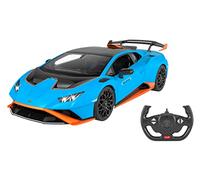 JAMARA Lamborghini Huracán STO 1:14 2,4 GHz - sous Licence Officielle, env. 1 Heure de Temps de Conduite, env. 11 km/h, détails Parfaitement recréés, intérieur détaillé, lumière LED, 402100, Bleu