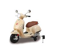 JAMARA Ride-on Vespa GTS 125 460599 - Moteur d'entraînement Puissant et Batterie, Fente pour Carte SD, Port AUX/USB, Anneau en Caoutchouc Ultra adhérent, Roues stabilisatrices, phares LED Beige