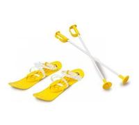 Jamara Snow Play Funny Carve 1ère étape 42cm Jaune-Construction aérodynamique, Boucles de Fixation sûres/réglables Tailles (23-28), bâtons de Ski 60 cm, rainures antidérapantes, 460383