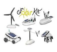 JAMARA 400185 Kit Solaire 6 en 1 pour Enfants à partir de 10 Ans - Jouet Robot - Jouet Technique de Jeu Solaire - 6 modèles possibles : Conduite, Natation, Rotation, électricité Solaire