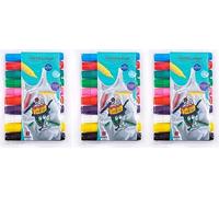 Jamasia 999202-2 Lot de 3 x 10 marqueurs textiles pour peinture sur tissu, 30 crayons de peinture pour tissu dans un étui, crayons textiles avec épaisseur de trait de 2 à 5 mm, 30 crayons de peinture