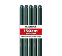 Jambe de force H150cm 25x25x3mm en fer plastifié vert [10 pièces]