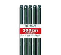 Jambe de force H200cm 25x25x3mm en fer plastifié vert [10 pièces]