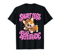 Jambes Courtes Big Attitude - Amant drôle de Chien Pembroke T-Shirt Graphique avec Valeur, Homme, Noir, M